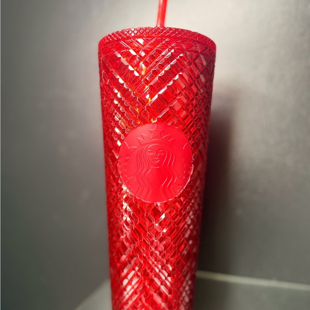 Starbucks Red Textured Tumbler with Straw